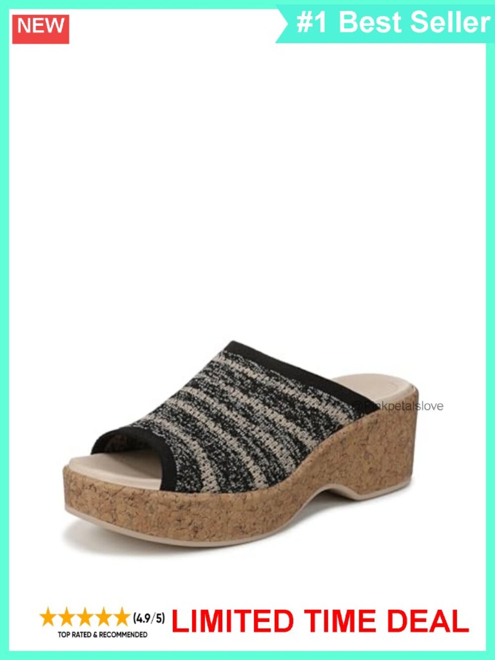 Platform Wedge Slide Sandals Stretchy Knit Open Toe Comfort